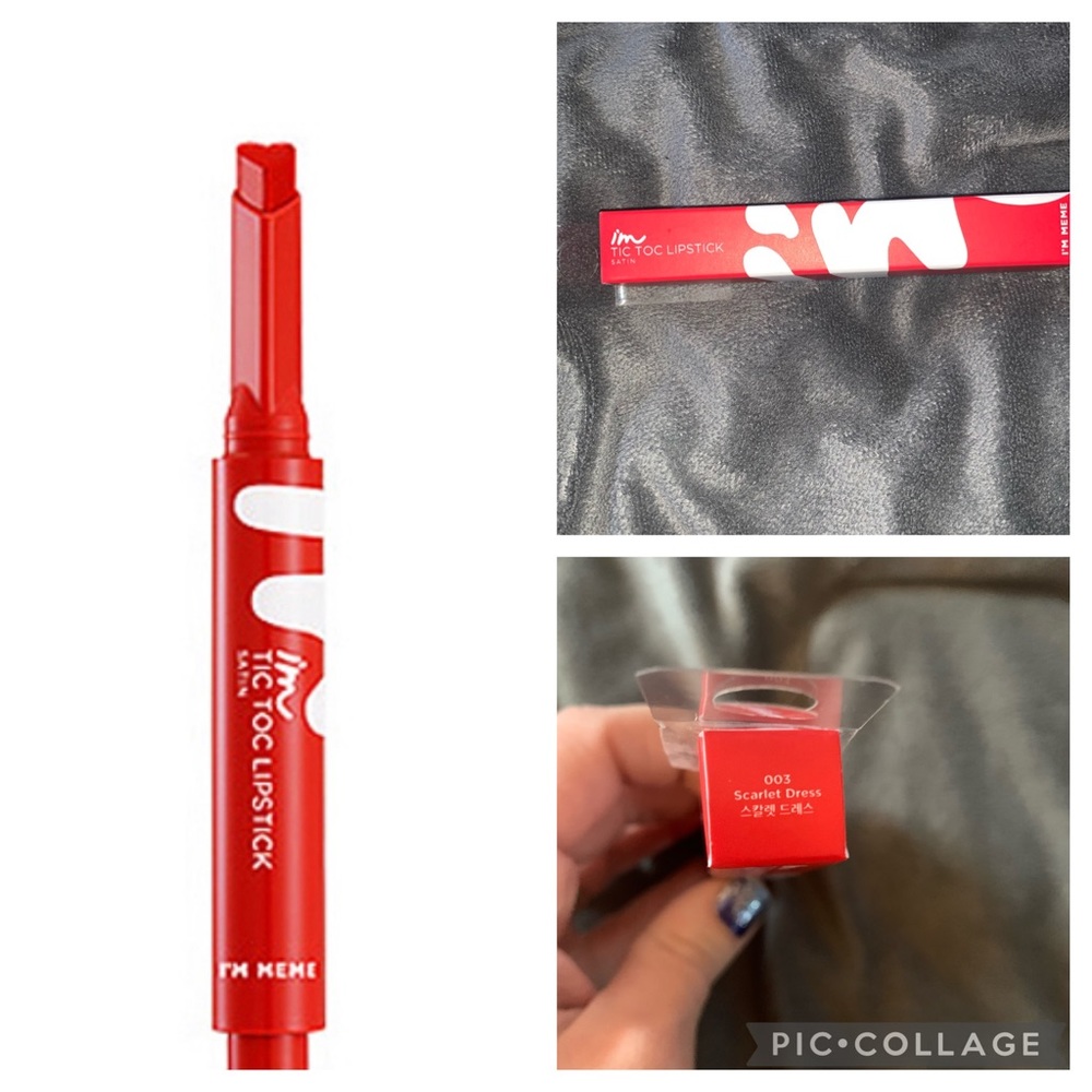 I’m meme Tic Toc Scarlet Dress Satin 💄 Lipstick